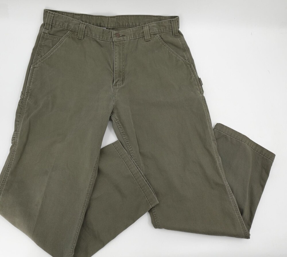 Carhartt Carpenter Pants Mens 40 Olive Relaxed Work Rugged Cotton Pockets